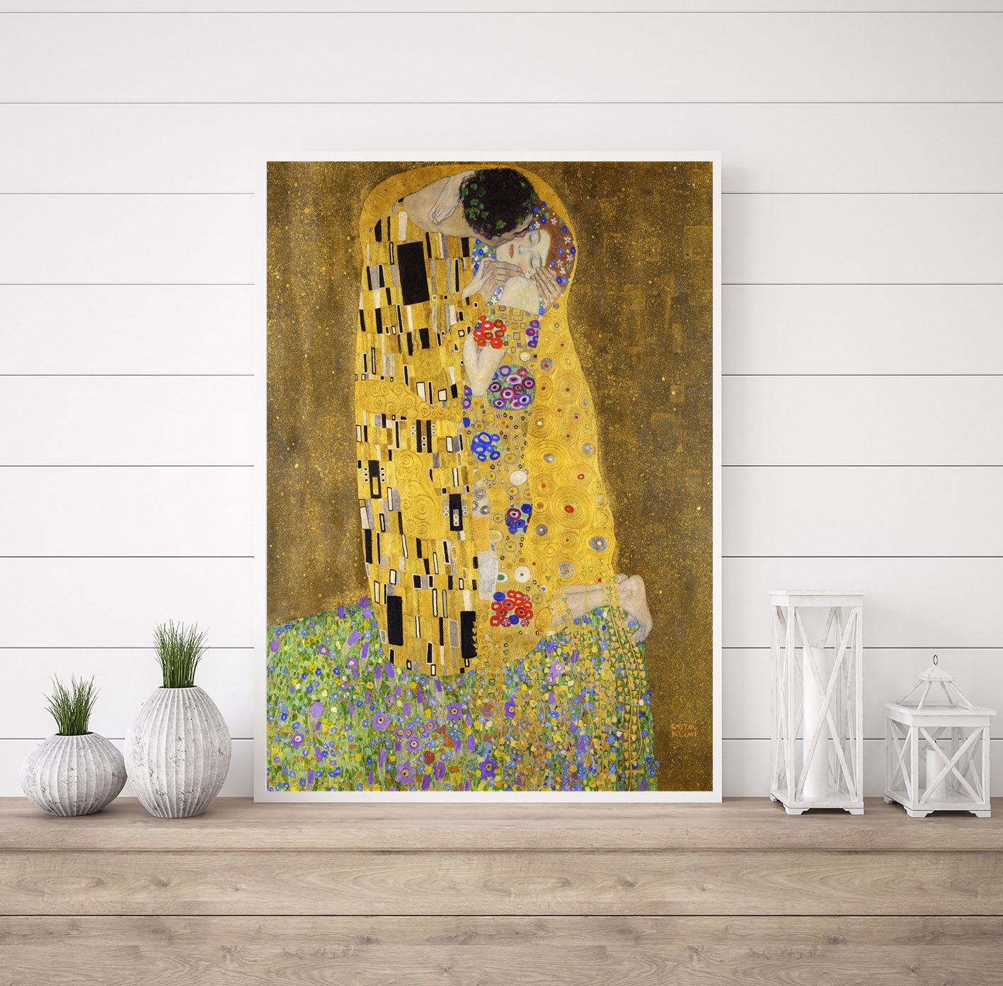 Gustav Klimt 接吻 アートプリント 約60cm x 50cm Wall Art Print, Gustav Klimt, 