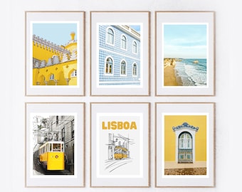 Decoración de pared de Portugal | Decoración de verano en tonos pastel | Póster del tranvía de Lisboa | Foto de viaje | Decoración mediterránea | Arte vacacional