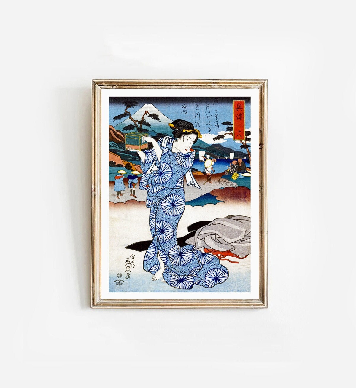 渓斎英泉による美人画、または「美しい人々の絵」からの日本の浮世絵