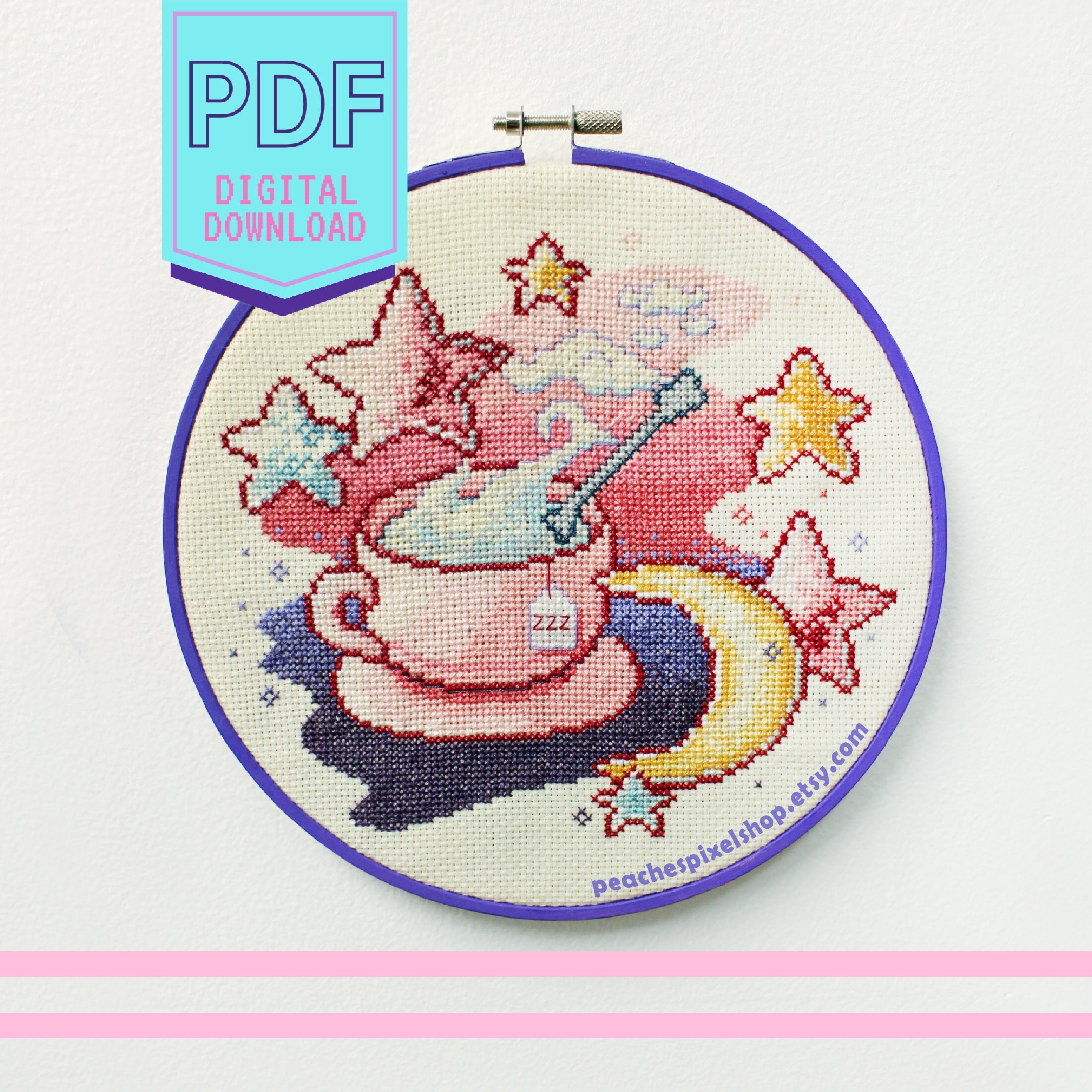 Sleepy Time Tea PDF Cross Stitch Pattern - Digital Download - Etsy
