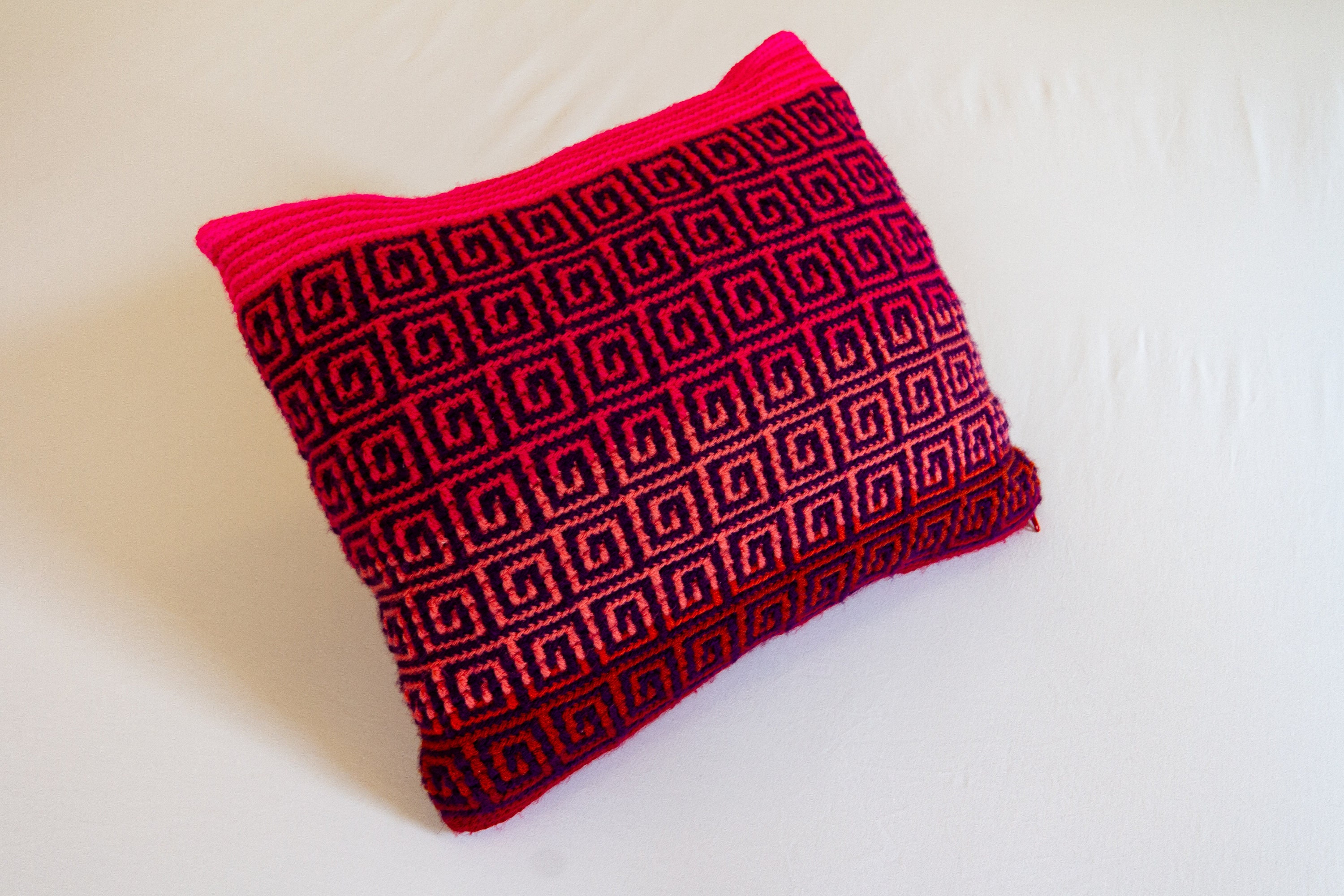 Cushion cover Pillowcase Mosaic crochet Greek style Vivid Etsy