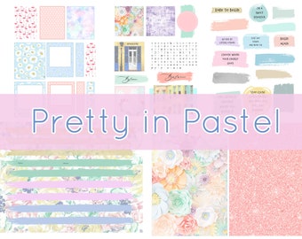 NEW Pretty in Pastel - Journal Pintables - Printable Paper - Ephemera - Digital - Junk Journal Kit - Supplies - Scrapbook - Collage - Floral