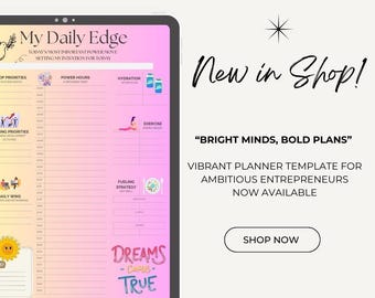 Bright Bold Daily Planner, Customizable Agenda for Entrepreneurs
