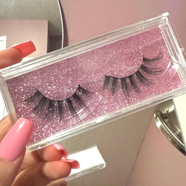 Sliding Eyelash Storage Case / Eyelash Glitter Case / Eyelash Box / Lash Case / Eyelash / Eyelashes / Falsies / Cosmetics / Lash Box / Gift