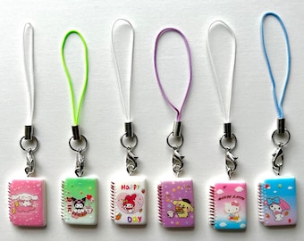 Kawaii Notebook Charm / Phone Charm / Tamagotchi Charm / Phone Chain / Phone Strap / Phone Accessory / Kawaii Phone Charm / Kawaii Keychain