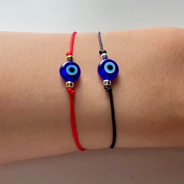 Evil Eye Bracelet (2 Colours) / Adjustable String Bracelet / Nazar Bracelet / Friendship Bracelet / Evil Eye Charm / Y2K Bracelet / Gift