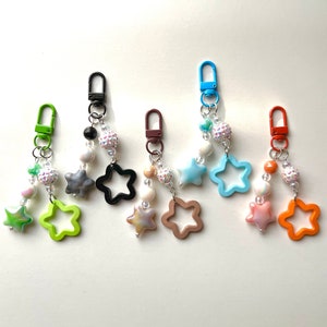 Beaded Star Keychain / Phone Charm / Tamagotchi Charm / Phone Chain / Phone Strap / Phone Accessory / Kawaii Phone Charm / Y2K Phone Charm