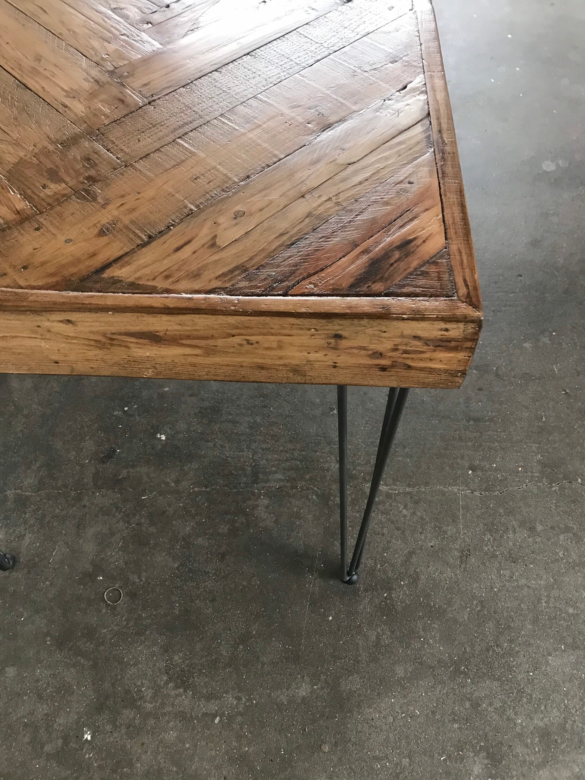 Reclaimed wood Handmade Herringbone Dining table tops with Etsy