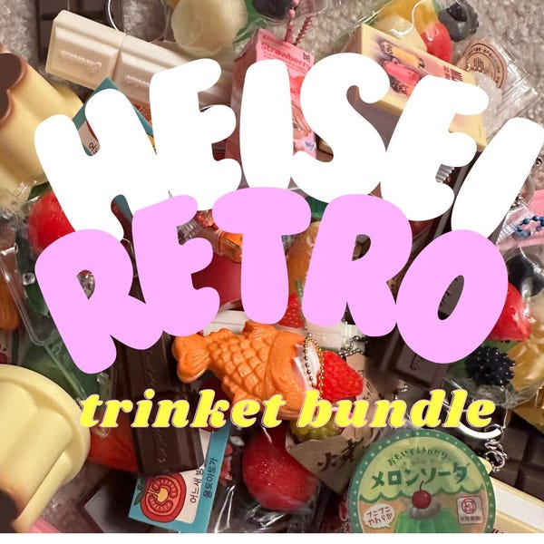 Handmade Heisei Retro Trinket Bundle: Japanese Keychains, Charms
