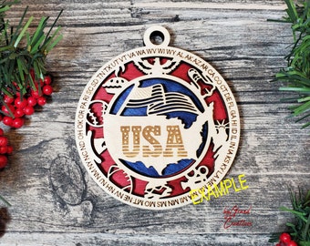 State Ornaments United States Ornament Commemorative Christmas Ornament