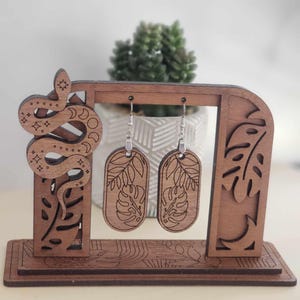Functional Artistic Unique Wooden Earring Stand is Creative Valentine's, Mother's Day, Birthday Gift for Earring Storage Single Pair Earring