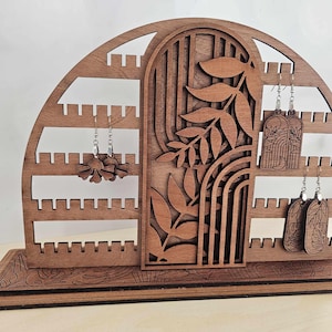 Wooden Earring Stand is Creative Valentine's, Mother's Day, Birthday Gift for Earring Storage or Earring Display, Functional Artistic Unique