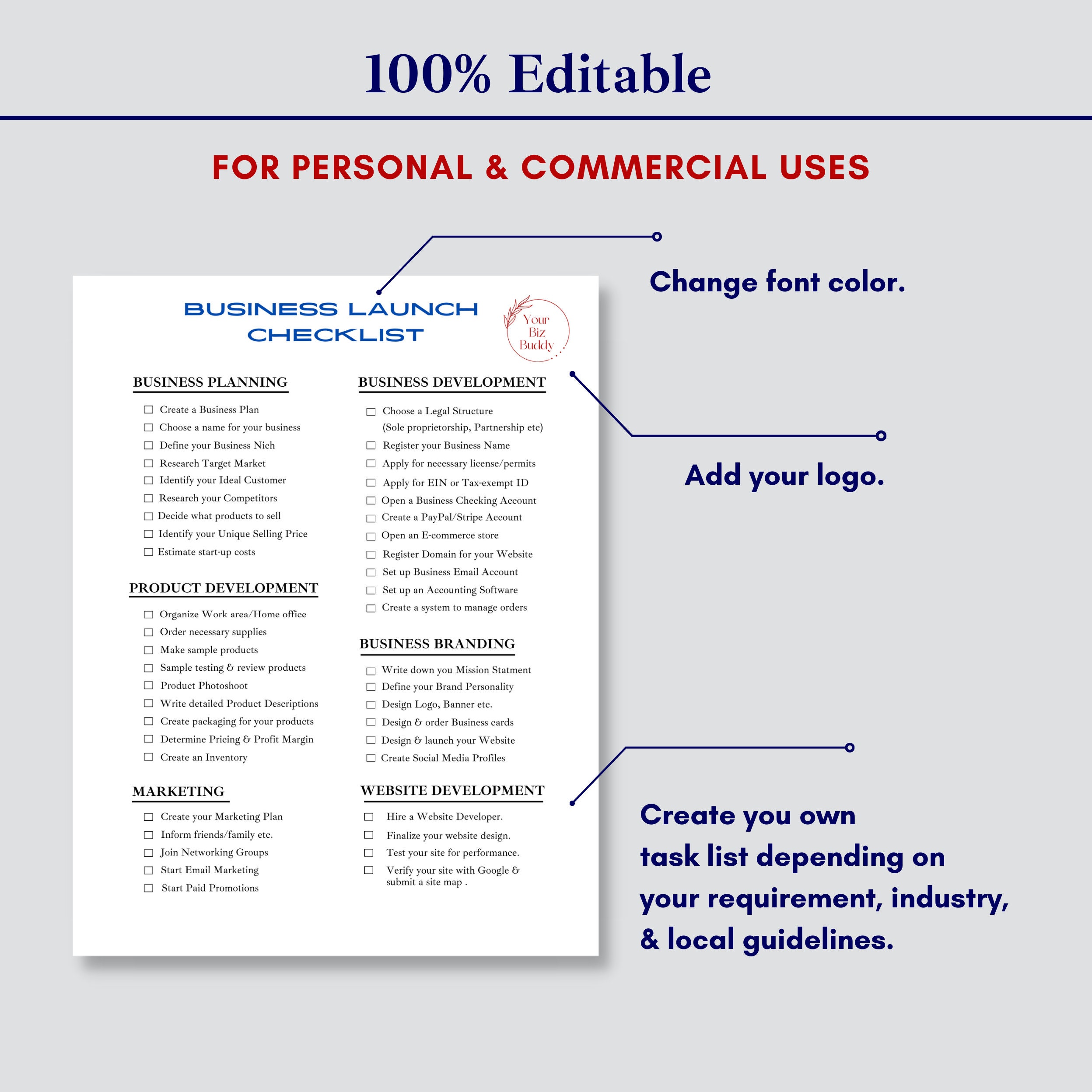 Business Launch Checklist Template Startup Business Guide Etsy Business Launch Checklist Template Startup Business Guide Etsy