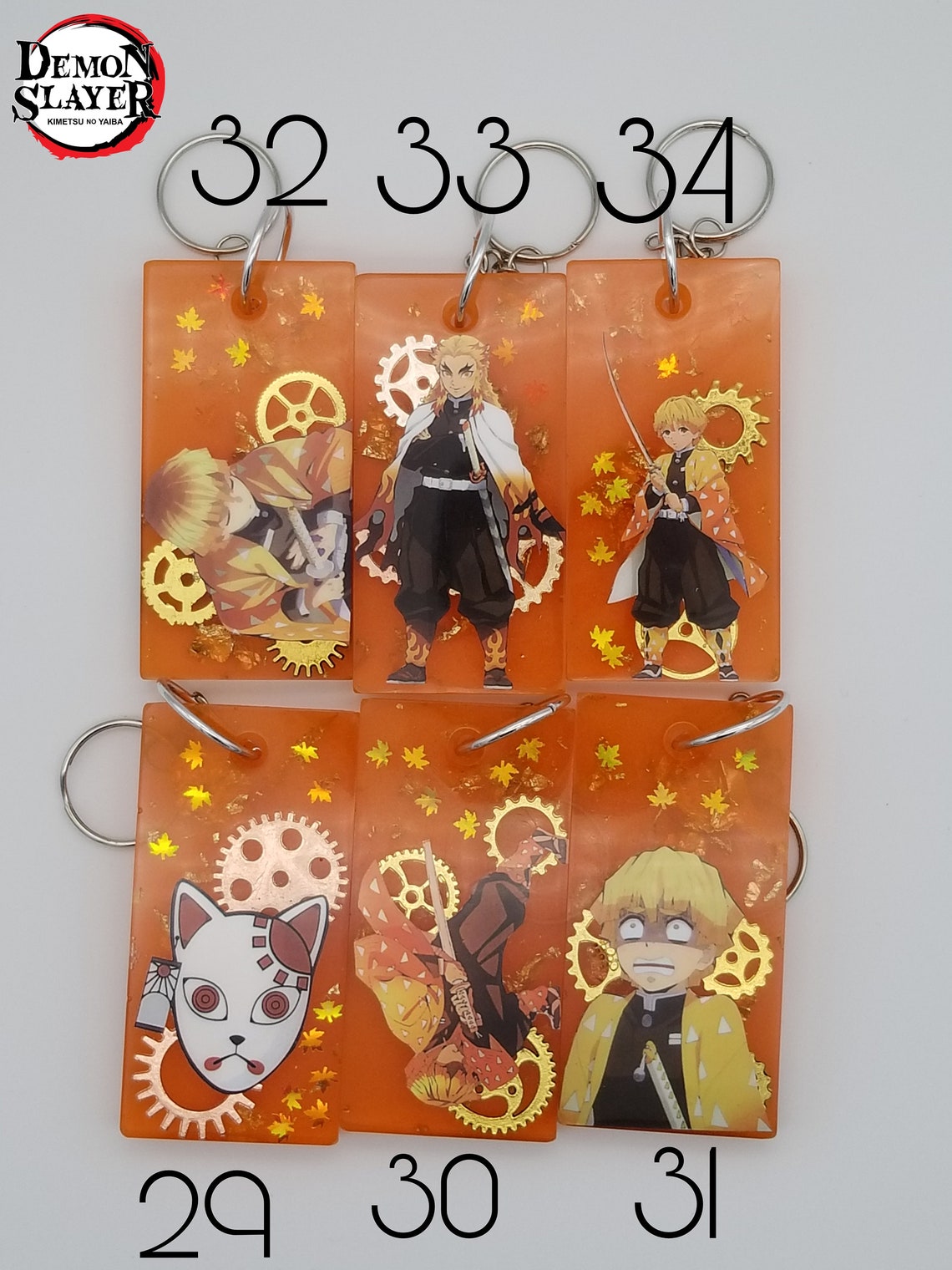 KNY Resin Anime Keychains Etsy