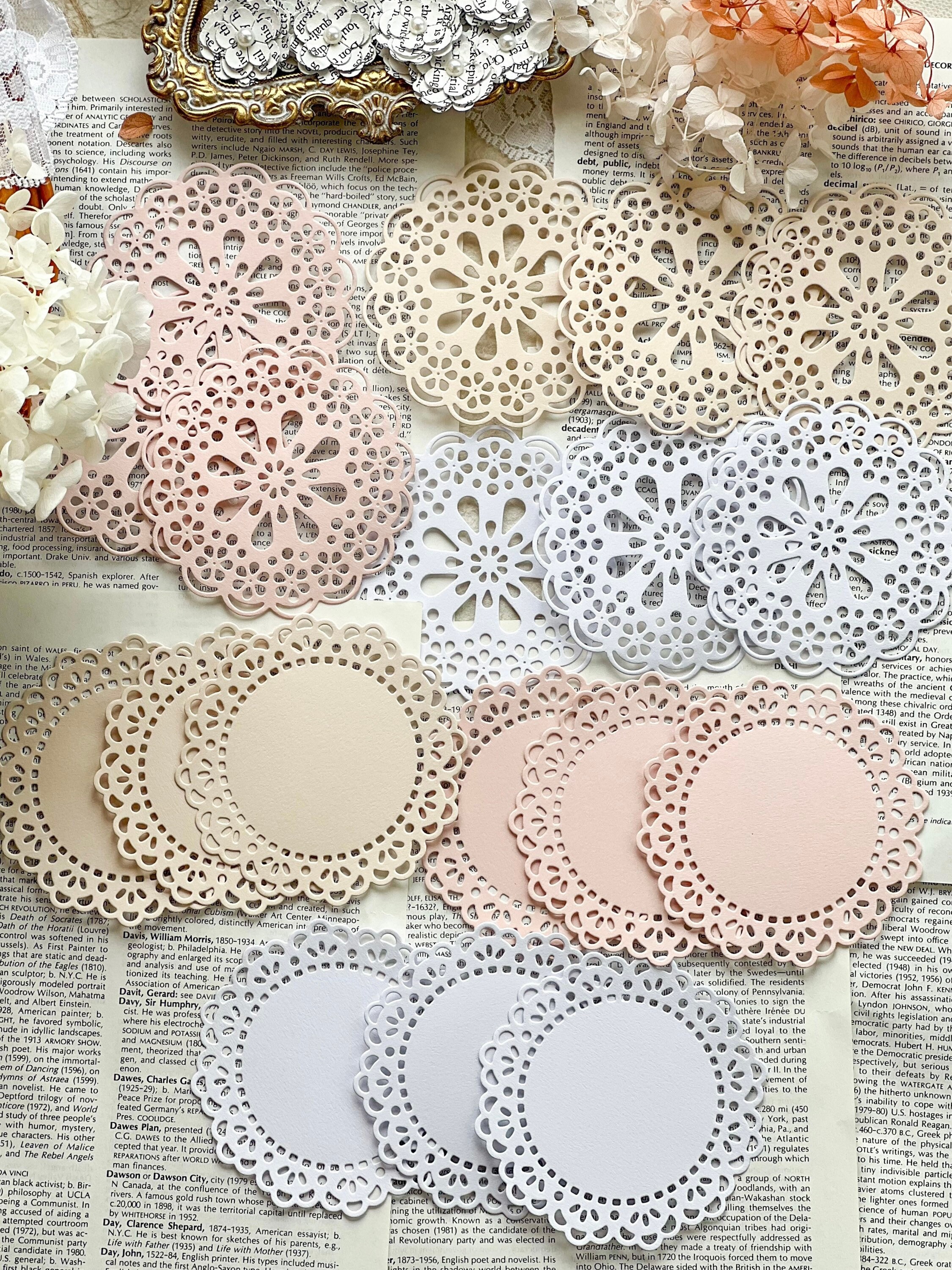 Set 12pcs Die Cut Lace Paper Doilies Doily for Card Making Etsy