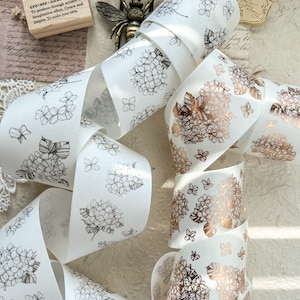 AMOSTRA Fitas washi de hortênsia One Loop Modaizhi para diário criativo, adesivos de planejador