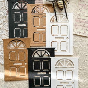 Conjunto de recortes de porta aberta para diário criativo, criação de cartões, scrapbooking e artesanato em papel