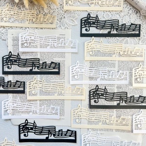Set 6 note musicali fustellate per journaling creativo, scrapbooking, creazione di cartoline, supporti misti, lavori con la carta