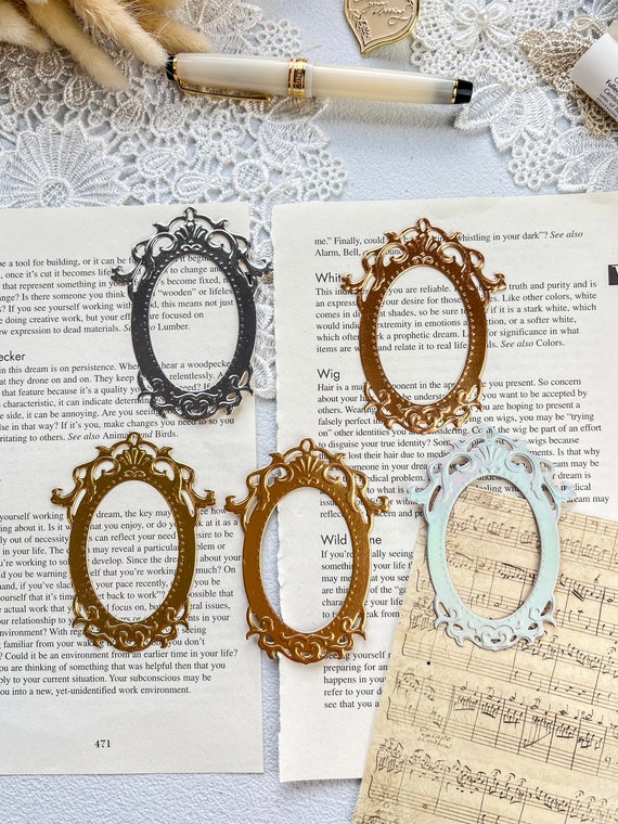 Set 5pcs Foil Embossed Die Cut Frames for Creative Junk Journaling