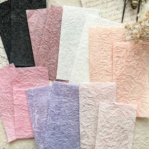 Set 14pcs specialty textured crinkled paper for creative junk journaling, mixed media, scrapbooking, paper crafts