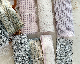 Set Decorative mesh net for creative junk journaling scrapbooking card making mixed media collage crafts
