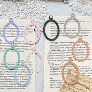 Set 5 cornici fustellate per medaglione ovale per cartoline creative di scrapbooking, journaling e spazzatura, per realizzare lavori di carta con tecnica mista
