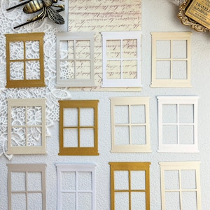 Set mixed pearlized die cut windows for creative junk journaling, card making, scrapbooking, paper crafts