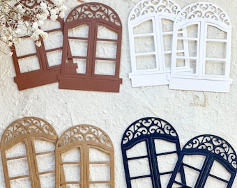 Set Die cut flourish windows for card making scrapbooking junk journaling paper crafts