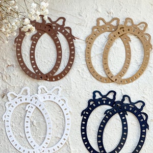 Conjunto de 4 peças de molduras ovais cortadas para fazer cartões, scrapbooking, diário de lixo, artesanato em papel, enfeites
