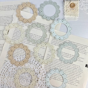Lot de 10 napperons en papier découpés avec cadre, légers et discrets, création de cartes de journalisation indésirable, scrapbooking, techniques mixtes, artisanat en papier
