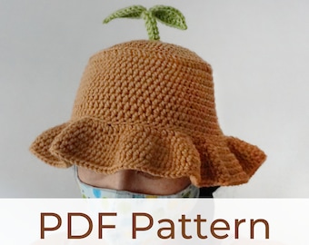 Crochet Sprout Bucket Hat PATTERN - PDF Download