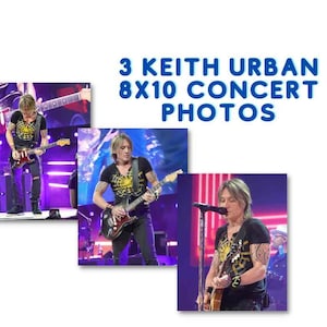 Set of 3 Keith Urban Live in Concert Unframed Photos