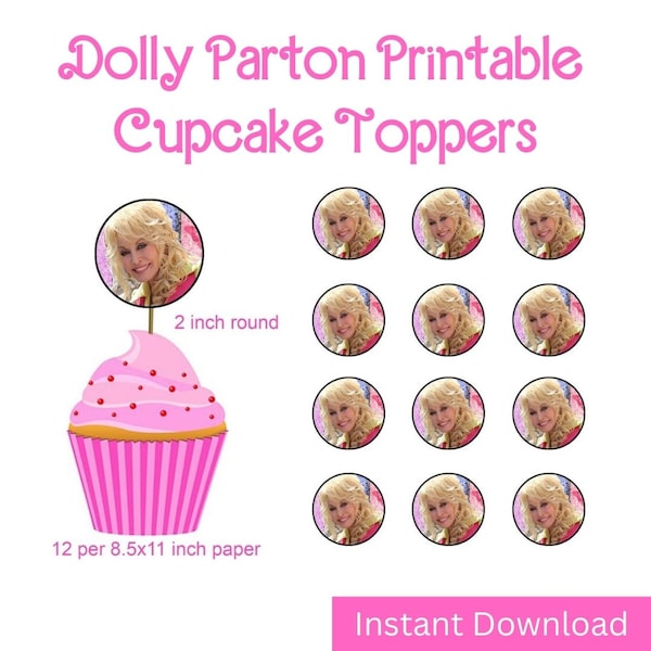 Dolly Parton Cupcake Toppers/Party Picks, Party Decor, printable