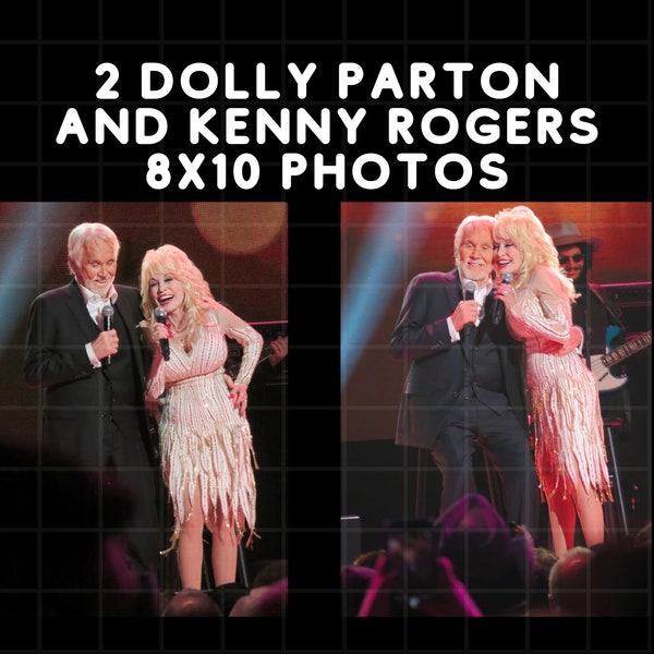 Dolly Parton and Kenny Rogers 8x10 Photos, Set of 2 Pictures