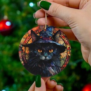 Black Cat Halloween Ornament