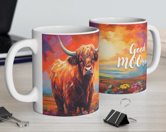 Highland Cow Good Moorning Cermaic Coffee Mug 11oz