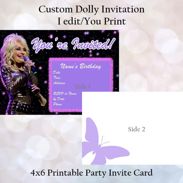 Dolly Parton Birthday Invitation Etsy