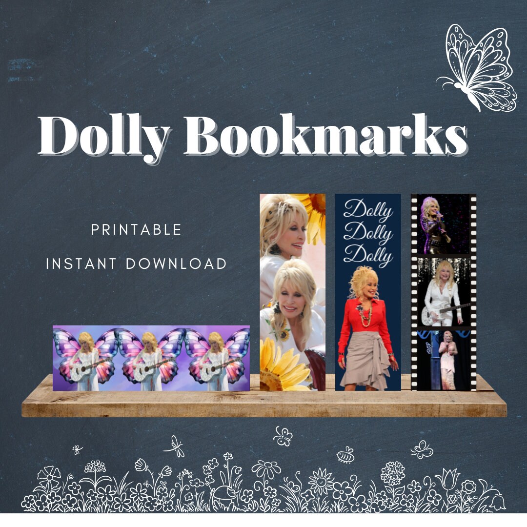 Dolly Parton Bookmarks, Set of 4, Instant Download, Printable, Country ...