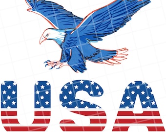 Patriotic 4th of July eagle USA png file for sublimation