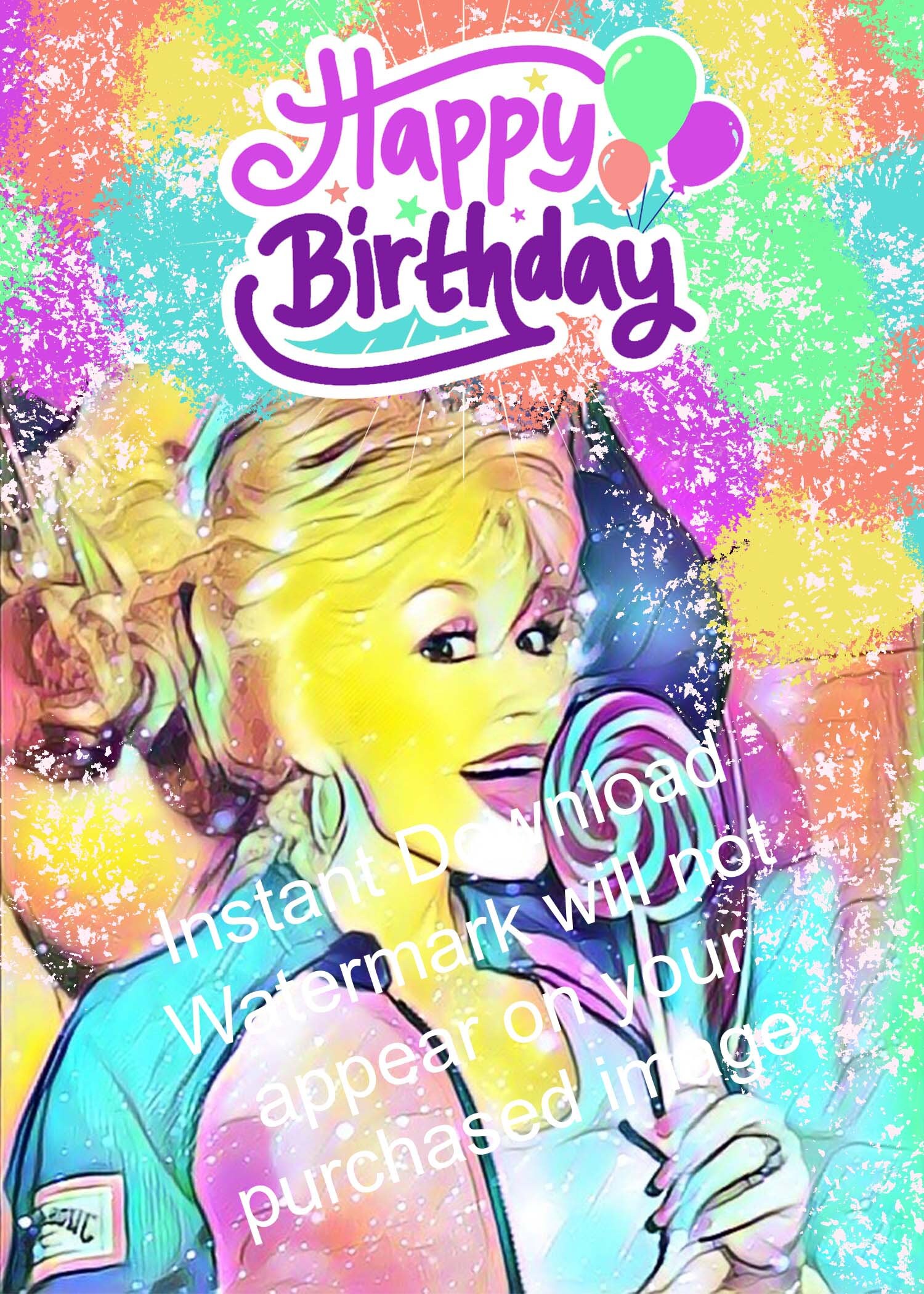 Dolly Parton Printable Happy Birthday Card/image Etsy UK