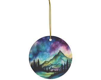 Northern Lights Ceramic Ornament