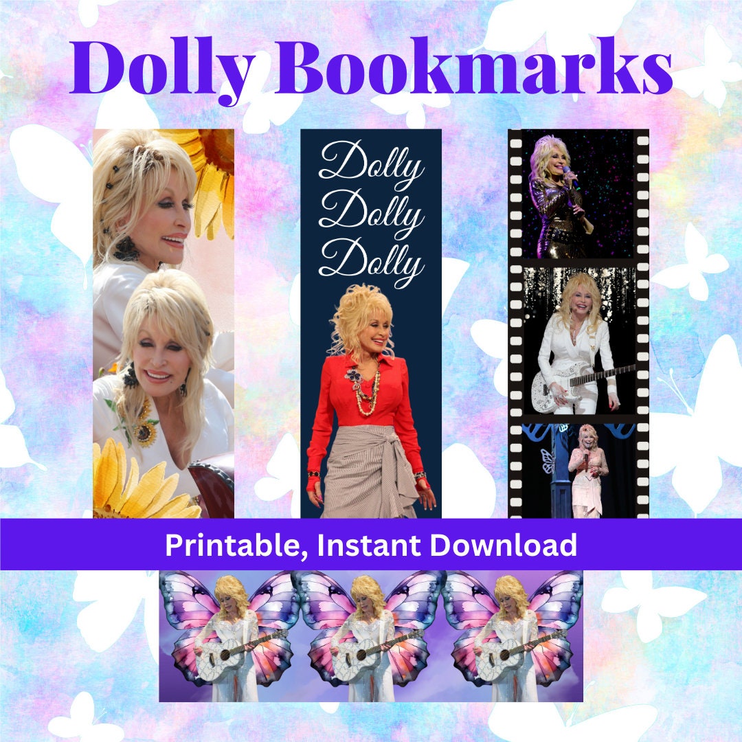 Dolly Parton Bookmarks, Set of 4, Instant Download, Printable Etsy