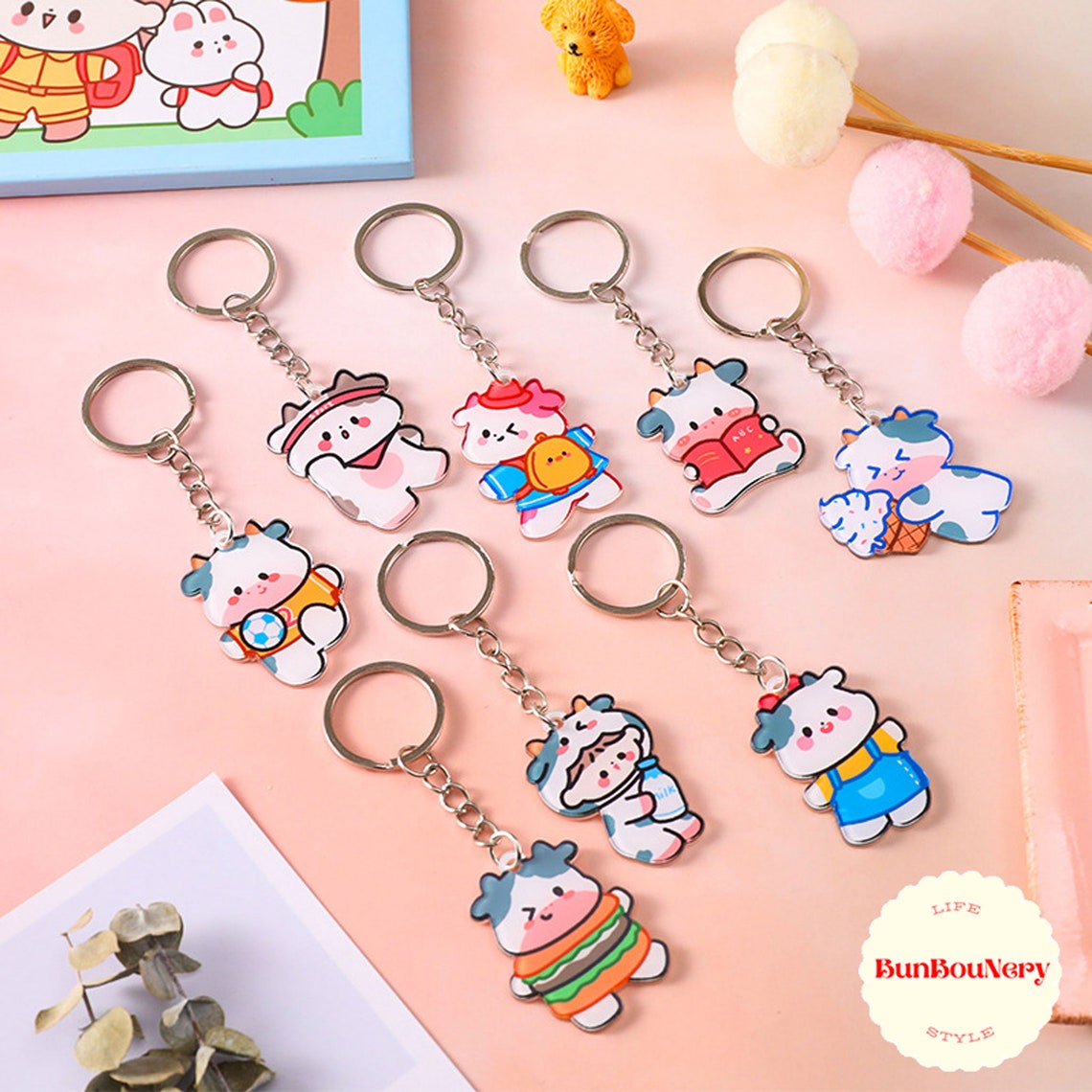 Japan Cute Animal Keychain & Keyring Eco friendly Acrylic Etsy