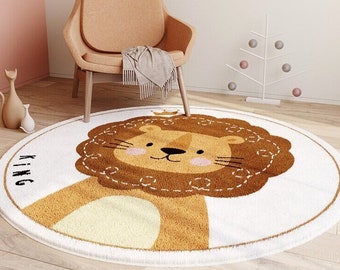 Animal Themed Rug Educational Nursery Rug Rabbit Rug Play Mat Animal Decor Nursery Decor