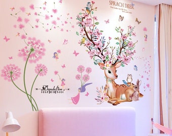 Autocollant mural pour chambre d'enfant girly. Autocollant amovible