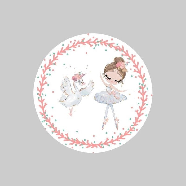 Tapis rond  danseuse ballet pour chambre d'enfant fille 100cm