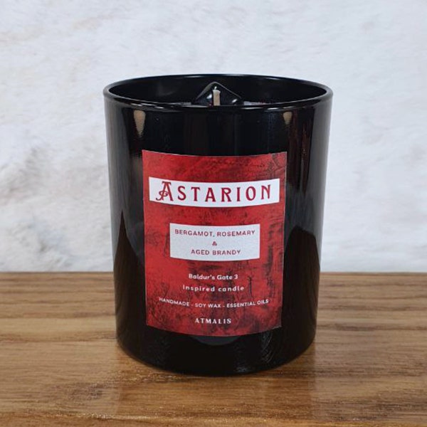 Astarion || Baldur's Gate 3 || Świeca zapachowa || Prezent || Ręcznie robiony, Wosk sojowy, Bio, Wegański, Rustykalny