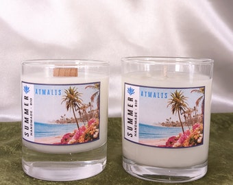 Summer || Scented Candle || Gift ||  Handmade, Soy wax, Bio, Vegan, Rustic