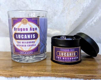 Lucanis Dellamorte || Dragon Age Veilguard || Scented Candle || Gift ||  Handmade, Soy wax, Bio, Vegan, Rustic