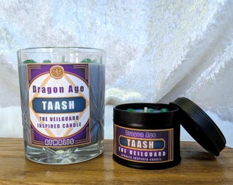 Taash || Dragon Age Veilguard || Scented Candle || Gift ||  Handmade, Soy wax, Bio, Vegan, Rustic